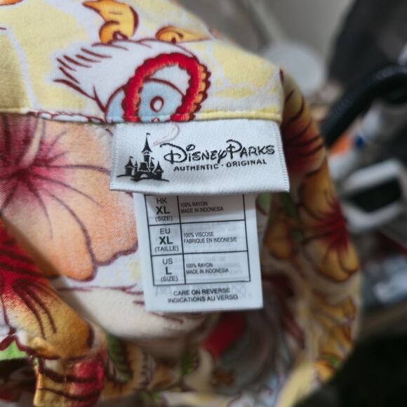 Disney Parks button down Shirt Mens Large Floral Vacation all over print Hawaii - Picture 3 of 5